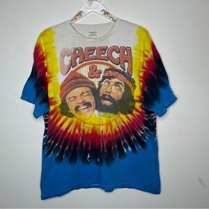 CHEECH & CHONG UP IN SMOKE TIE DYE TRIPPY HIPPY SHIRT SZ XL